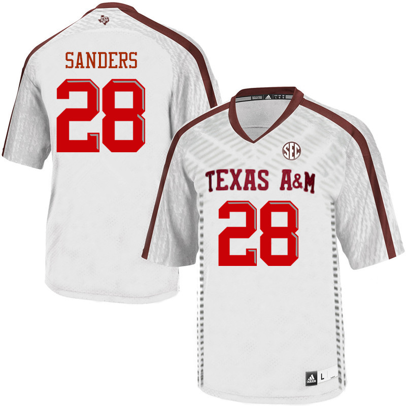 Men #28 AJ Sanders Texas A&M Aggies College Football Jerseys Sale-White